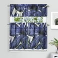 thumbnail image 2 of Hawaii Botanical Kitchen Curtains Set 3PCS, 27.5x36 Inch Polyester Tier and Valance, Tropical Jungle Leaves and Floral Drapes for Café or Small Room Window, 2 of 5