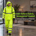 Yellow Medium Hi Vis Rain Suit ANSI Class 3 Breathable Reflective ...