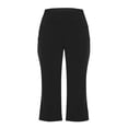 thumbnail image 4 of Trgacdwlo Womens Flare Capri Leggings High Waisted Cotton Yoga Pants for Women Stretchy Slim Fit Workout Compression Leggings Black M, 4 of 8