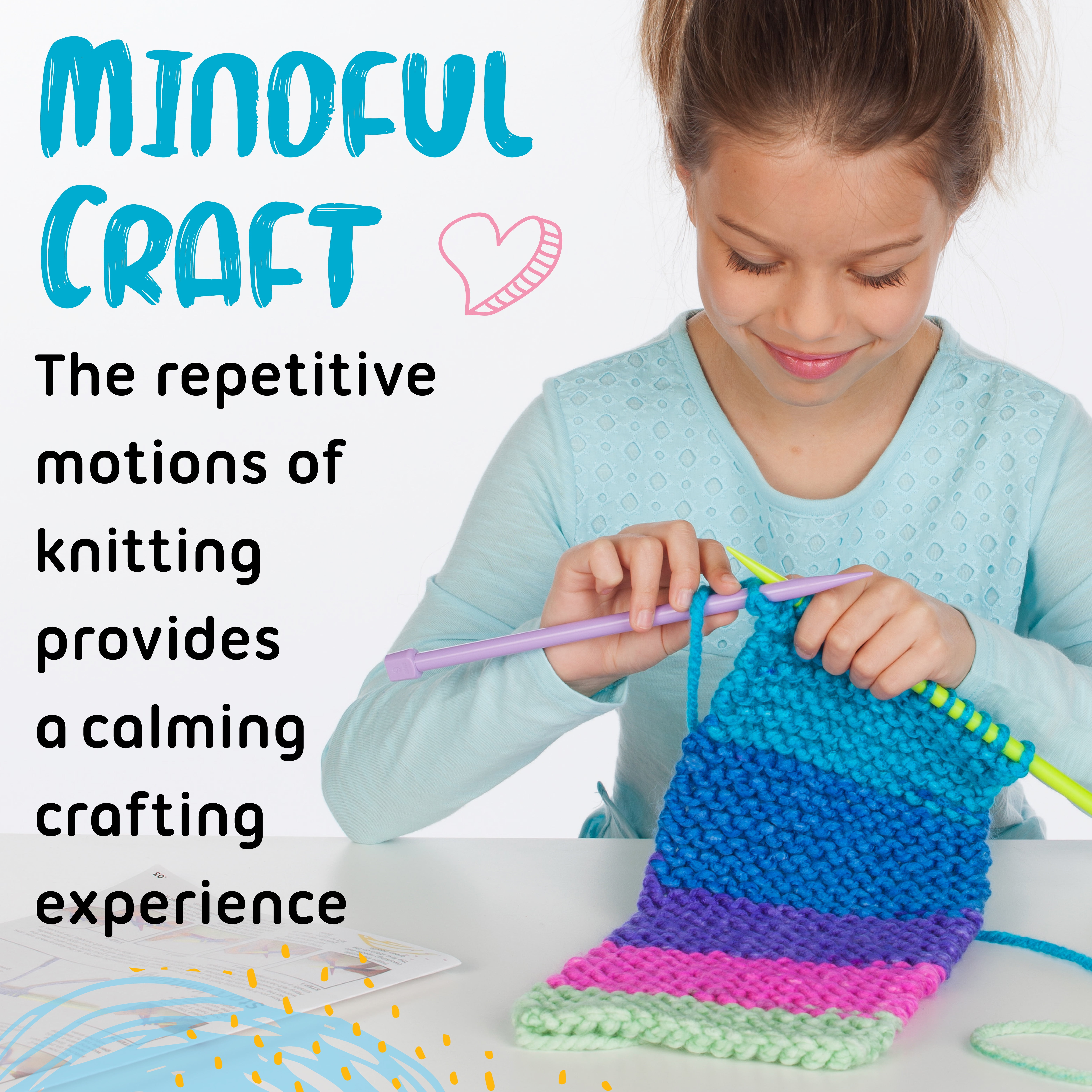 Creativity for Kids Learn to Knit Scarf - Arts and Crafts for Girls and Boys Ages 9-12+