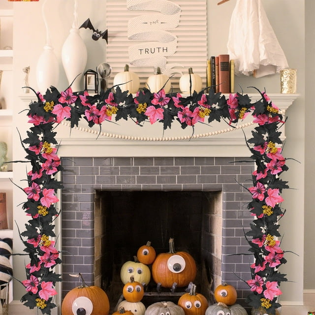 Birdeem Halloween Decorations,Artificial Vines Garland 67 Inch Flexible Rattan for Thanksgiving,Fall Fireplace Mantel Door Frame Decor,Reusable Holiday Party Supplies