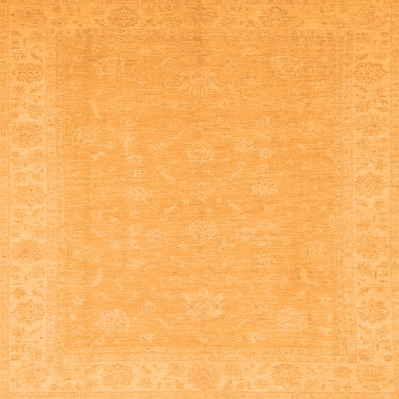 Ahgly Company Indoor Square Abstract Orange Modern Area Rugs, 4' Square