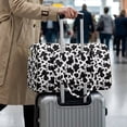 thumbnail image 3 of Garronmavis Cow Print Large Quilted Duffle Bag for Women,Overnight Travel Carry On Bag with Zipper Pocket Luggage Sleeve Quilted Travel Bag for Gym, Work, 3 of 7
