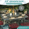 thumbnail image 6 of MEETWARM 10-Piece Outdoor High Patio Dining Set, Free-Rust Cast Aluminum Patio Bar Table and Chairs Set, Includes 8 Swivel Bar Stools & 64" Bar Height Dining Table W/ 35.4" Lazy Susan, Umbrella Hole, 6 of 7