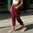 thumbnail image 7 of yillto Capris for Womens Straight Leg Pants with Pockets Fashion Cargo Outfit High Waist Dressy Pant, 7 of 7