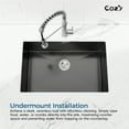 thumbnail image 5 of COZY 30″x19″ Stainless Steel Kitchen Sink, Single Bowl, Undermount Handmade Sink in Brushed Nickel, with US Standard Drain and Hook, SS-BL04D-301908, 5 of 11