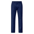 thumbnail image 7 of Hinvhai Mens Cotton Linen Blend Golf Dress Pants, Flat Front, Durable Twill, Regular Fit, Breathable & Lightweight Blue, 7 of 7