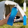 thumbnail image 7 of Soft Flask 1Pack, TPU Collapsible Soft Water Bottle, 17oz Foldable TPU Bottles for Hydration Pack BPA-Free, Running Lightweight Water Bottle for Running Hiking Cycling Climbing (Light Blue,500ml ), 7 of 7