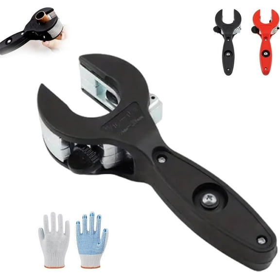 Ratchet-Type Quick Cut Pipe Cutter, 2026 New 2 in 1 Pvc Ratcheting Tubing Cutter, One-Hand Fast Pipe Cutting Tool, For Cutting 5/16-1-1/8 Inch Stainless Steel Copper Aluminium(Black-1pc)