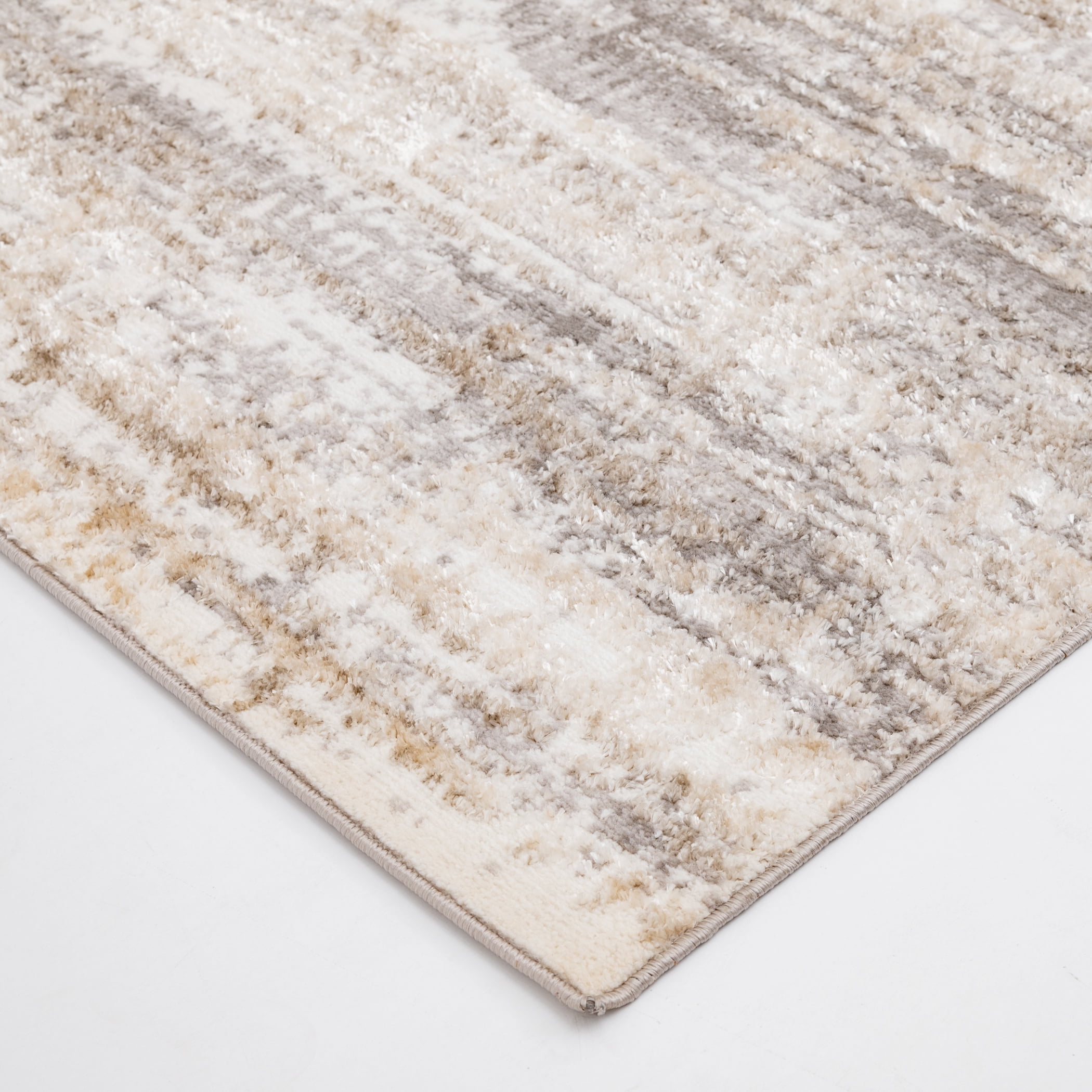 Mainstays 5x7 Neutral Shiny Abstract Indoor Area Rug