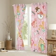 thumbnail image 4 of Feelyou Girly Pink Christmas Black Out Curtains for Kids, Cute Gingerbread Man Curtains Pack of 2 (42x63 Each), Winter Snowflake Bedroom Curtains, Window Curtains Decor, 4 of 7
