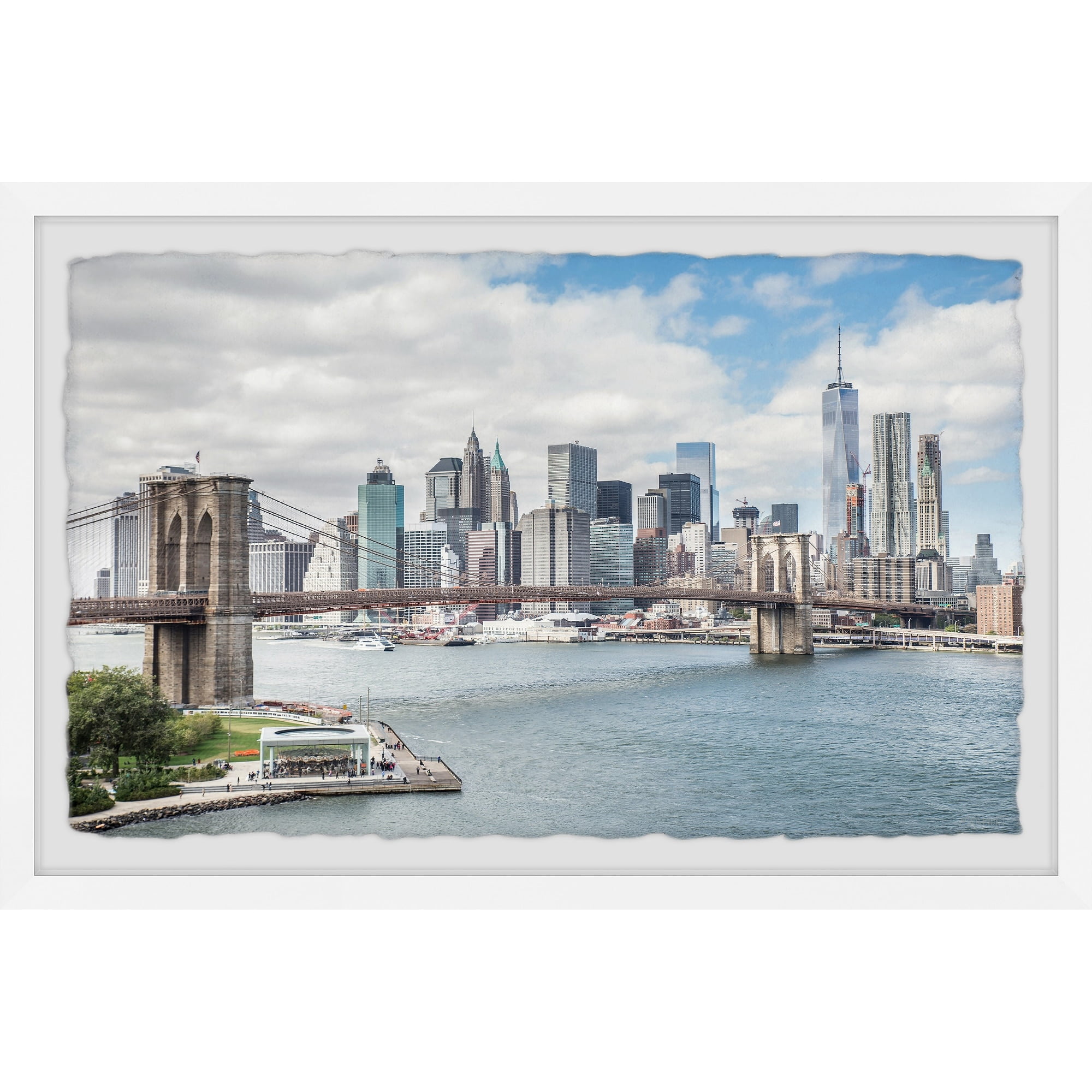 Marmont Hill Majestic Brooklyn Bridge Framed Wall Art, 24" x 36"