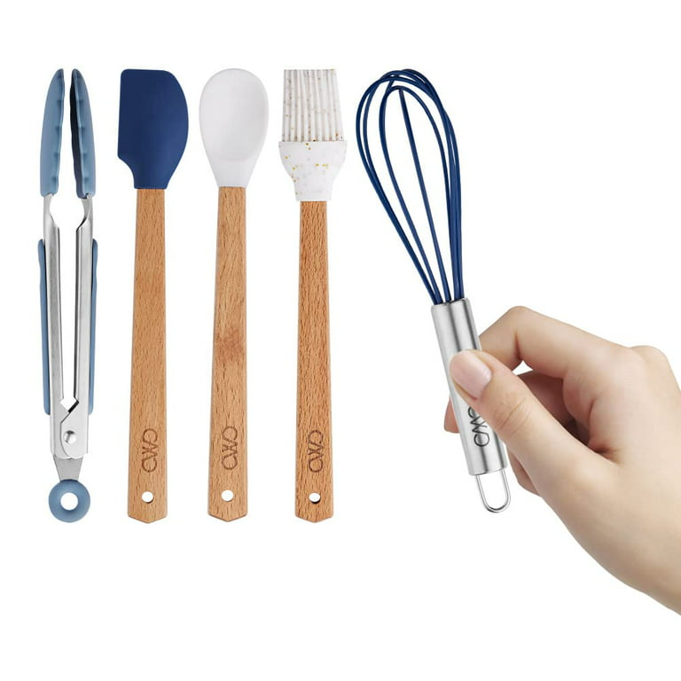 Cook with Color Silicone Cooking Utensils, 5 PC Kitchen Utensil Set, Easy to Clean Silicone Kitchen Utensils, Cooking Utensils for Nonstick Cookware