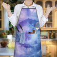 thumbnail image 6 of Purple Blue Tie Dye Pattern Apron-Garden Aprons for Women with Pockets-Cotton Linen Waterproof Kitchen Cooking Gardening Aprons Adjustable for Kitchen,Cooking,BBQ and Salon 33x27 Inch, 6 of 7