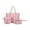 Pink, variant on Women 4 Pcs Top Handle Satchel Hobo Handbag Set Large Tote +Purse +Shoulder Bag+Card Holder Fashion Large Tote Bag