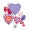 7 pc Ladybug Hearts Valentines Day Balloon Bouquet Be Mine Love You Hug Kiss