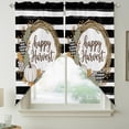thumbnail image 2 of Thanksgiving Swag Valances for Windows, Kitchen Window Curtains Over Sink, Fall Harvest Pumpkins Maple Black Stripes Window Treatment Curtains for Living Room/Bedroom Curtains 2 Panel Sets 36"x45", 2 of 8