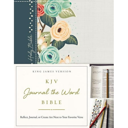 Heirloom Bible - KJV, Journal the Word Bible, Hardcover, Green Floral Cloth, Red Letter Edition : Reflect, Journal, or Create Art Next to Your Favorite Verses
