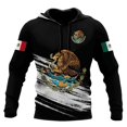 thumbnail image 3 of Sudadera con capucha con estampado de la bandera nacional de México para hombre, moda con patrón de águila en 3D, novedad en sudaderas, estilo hip hop, estilo Harajuku, tops de gran tamaño, 3 of 5