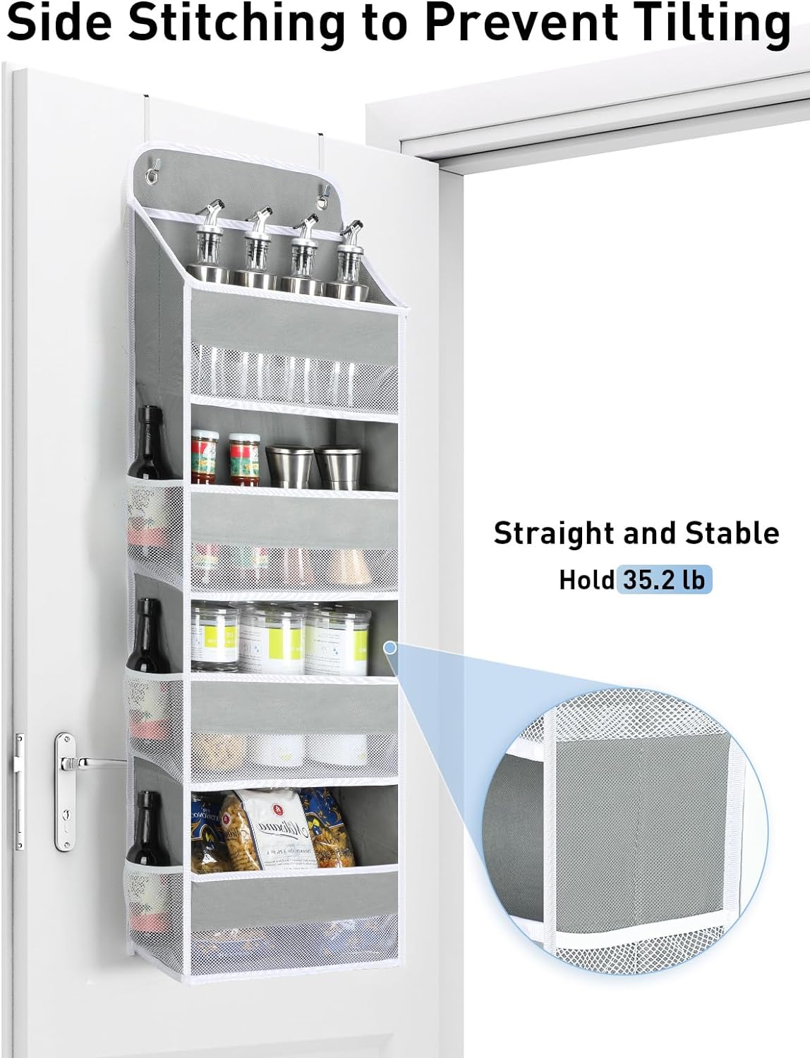 LazySpin 4-Tier Over The Door Organizer Gray photo 2
