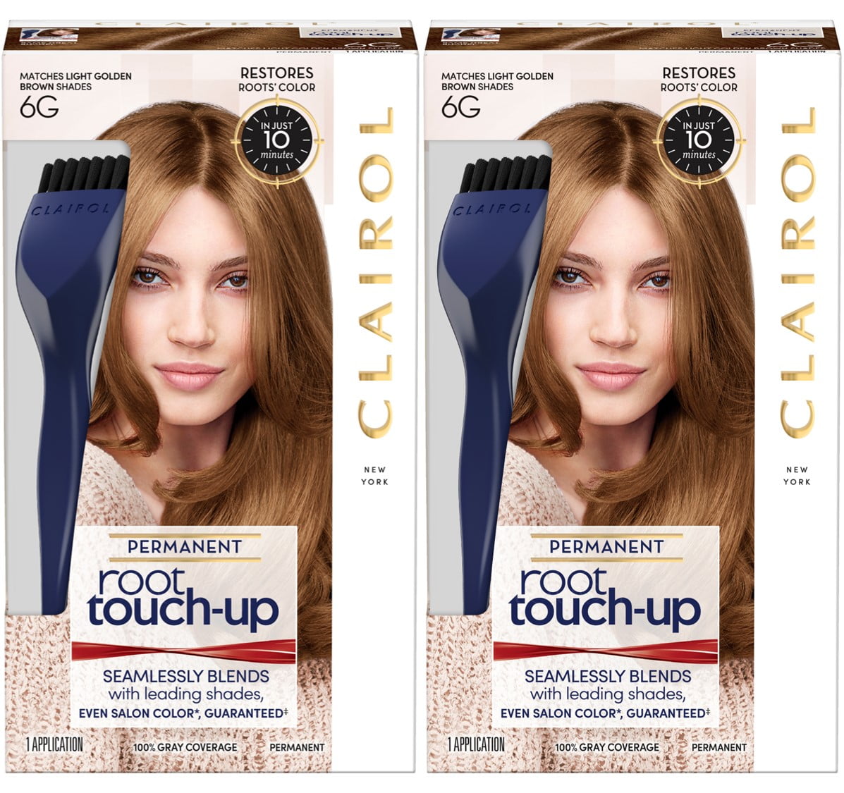 (2 Pack) Clairol Root Touch-Up Permanent Hair Color, 6g Light Golden Brown