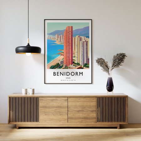 Poster Benidorm Travel Poster , Spain Travel Print, Benidorm Travel Art, Travel Poster , Colourful Travel Decor, Travel Gift, A1/A2/A3/A4-UNFRAMED