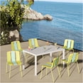 thumbnail image 3 of JERFIT 4-Pack Patio Dining Set with 55 inch Table, All-Weather Outdoor Chairs and Table with Metal Legs for Garden, Cafe, Balcony, in Orange, Green, Yellow, 3 of 10