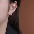 thumbnail image 2 of Solid 925 Sterling Silver Daisy Flower Hoop Earrings Huggie for Women Teens Black Flower Hoop Earrings Spring Cartilage Helix Earrings, 2 of 11