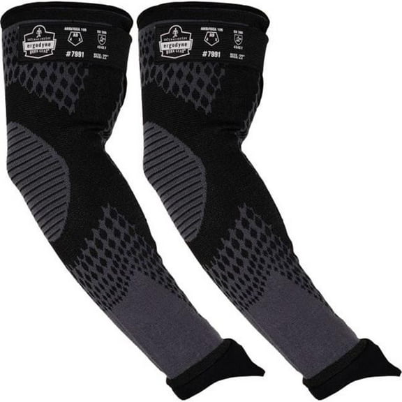 Ergodyne B3181754 Pro Flex 7991 Cut-Resistant Protective ANSI A9 22 in. Arm Sleeves, Black