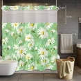 thumbnail image 5 of Spring Flowers No Hooks Shower Curtain with Snap-in Liner Watercolors White Daisy Green Field Botanical Shower Curtains for Bathroom, Waterproof, Easy Install, Washable 72"x72", 5 of 9