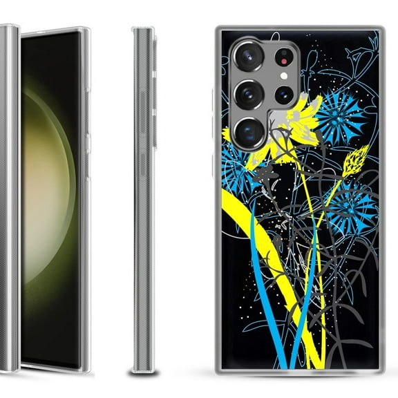Shockproof Gel Phone Case for Samsung Galaxy S23 Ultra 5G, by OneToughShield ® - Wild Flowers