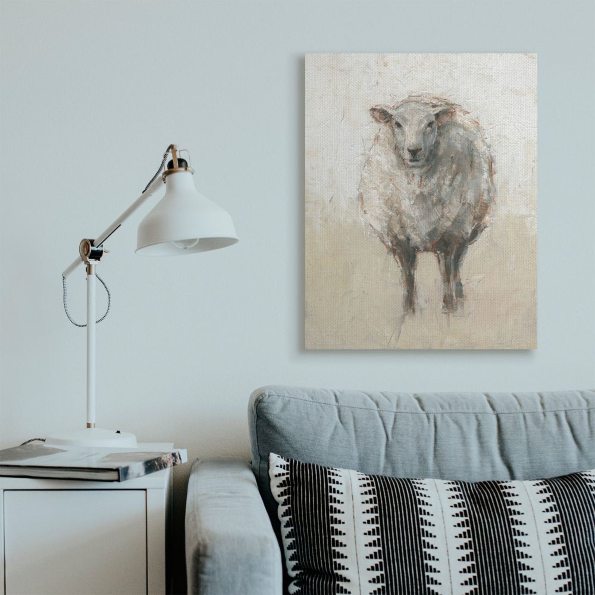 Stupell Industries Minimal Sheep Painting Beige Tan Farm Animal Design by Ethan Harper, 30" x 40"