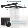 thumbnail image 2 of Sistema de Ducha de Lluvia - Regadera Negra, Juego de Mezclador de Ducha de Techo para Baño, Cabezal de Ducha de Lluvia de Alta Presión con Combinación de Válvula de Mezcla Aproximada, 2 of 9