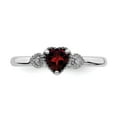 thumbnail image 4 of Sterling Silver Stackable Expressions Garnet & Diamond Hearts Ring Size 9, 4 of 6