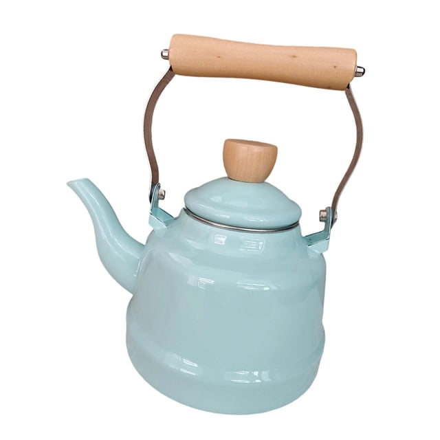 Elodie Enamel Tea Kettle 1.7L Heat Resistant Coffee Pot for Kitchen Household Party Green