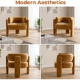 thumbnail image 2 of Pirecart Modern Velvet Accent Chair, Comfy Upholstered Side Arm Chair for Living Room, Bedroom, Reading, Barrel Chairs with 3 Legs, Brown, 2 of 8