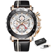 LIGE Cross-Border Exclusive Mens Quartz Watch Multifunctional Waterproof Watch Personalized Large Dial