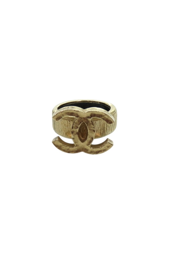 Pre-Owned Chanel Coco Mark metal gold ring 0796 (Good)