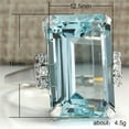thumbnail image 5 of Vintage Women 925 Aquamarine Ring Zirconia Ring Wedding Jewelry Gift Size 5-12, 5 of 9