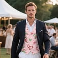 thumbnail image 3 of Uorisanigo Candy Cane Print Men's Vest Jacket Sleeveless Vest for Men Casual Size M V Neck Regular Fit Waistcoat Suit Vests Fashion Fit for Casual Dress, 3 of 7