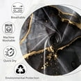 thumbnail image 3 of 72x72 Inches Black Gold Marble Shower Curtain Abstract Crack Granite Texture Modern Luxury Ink Painting Fabric Shower Curtains for Bathroom Decor Waterproof Polyester with Hooks, 3 of 6