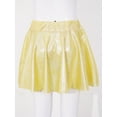 thumbnail image 5 of YONGHS Girl's Shiny Metallic Skater Skort Dance Athletic Pleated A-Line Mini Scooter Skirt Gold 10-12, 5 of 7