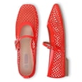 thumbnail image 3 of Zapatos planos Rihero de malla para mujer, cómodos, elegantes, rojos, talla 5.5, 3 of 6