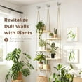 thumbnail image 2 of Hanging Shelves Plant Hanger Indoor Window Plant Shelves Wood Plant Wall Shelf Window Sill Plant Shelf Indoor Hanging Plant Stand Living Room Decor Garden Boho Decor, 2 of 5