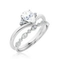 thumbnail image 3 of Gorgeous Minimalist 1.75 Carat Pear Cut Diamond Moissanite Unique Engagement Ring, Affordable Wedding Ring, One Matching Band in 925 Sterling Silver With 18k White Gold Plating Gift For Her Love, 3 of 3