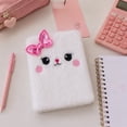 thumbnail image 5 of Lksixu Cartoon Plush Pocket Notebook, 4.3"x5.7" Cute Fuzzy Cat Design Notepads with Sequined Bow, 160 Pages Lined Journal Notebooks, Portable Small Memo Diary for Travel Office Writing Drawing, 5 of 6