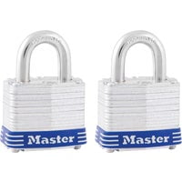 Master Lock Lamented Steel Pin Tumbler Padlock - Pack of 2 Value Multipack