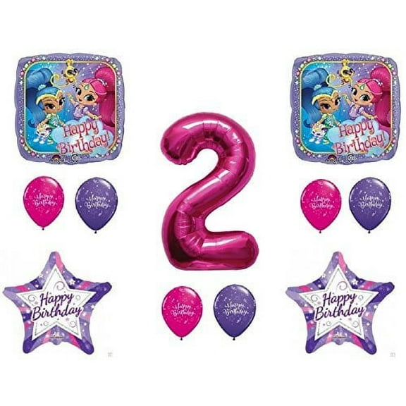 SHIMMER AND SHINE 2nd Second HAPPY Birthday Party Balloons Decoration Supplies Genie Nick