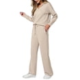 thumbnail image 3 of Conjuntos de Dos Piezas para Mujer, Moda de Otoño 2025, Pantalones Anchos, Conjunto de Estar por Casa, para Viajes y Vacaciones. Caqui Superficial M, 3 of 8