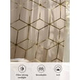 thumbnail image 6 of Sheer Curtains 54 Inch Length 2 Panels Set for Kitchen, Brown Geometric Semi Sheer Curtains for Windows, Modern Abstract Art Ombre Voile Window Treatments Rod Pocket Curtain, 6 of 7